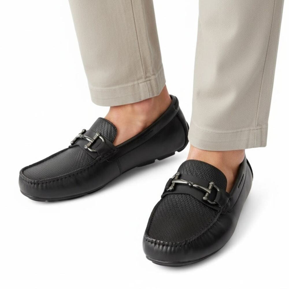 Alfani Black Driver Bit Moc-Toe Len Toe Loafers Shoes, 7M